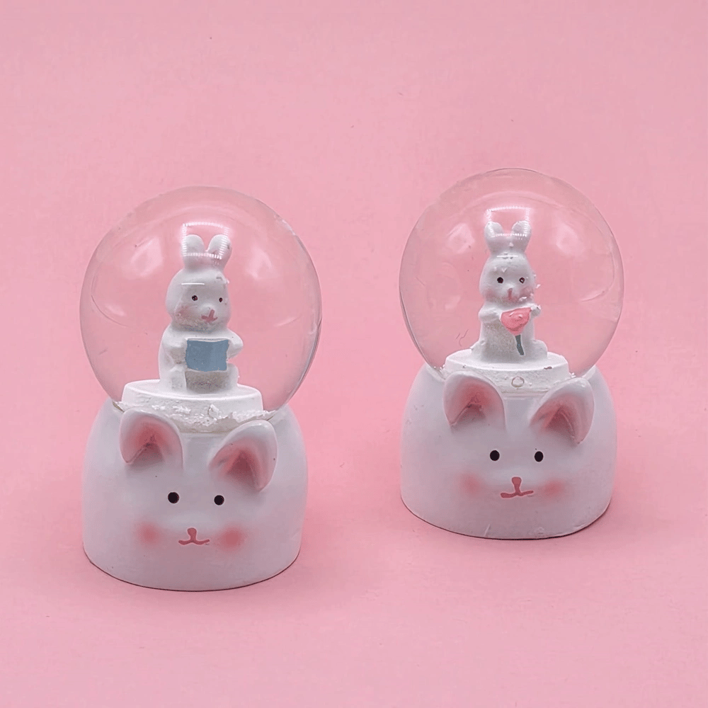 Mini Boy Tavşan Tasarımlı Işıklı Kar Küresi