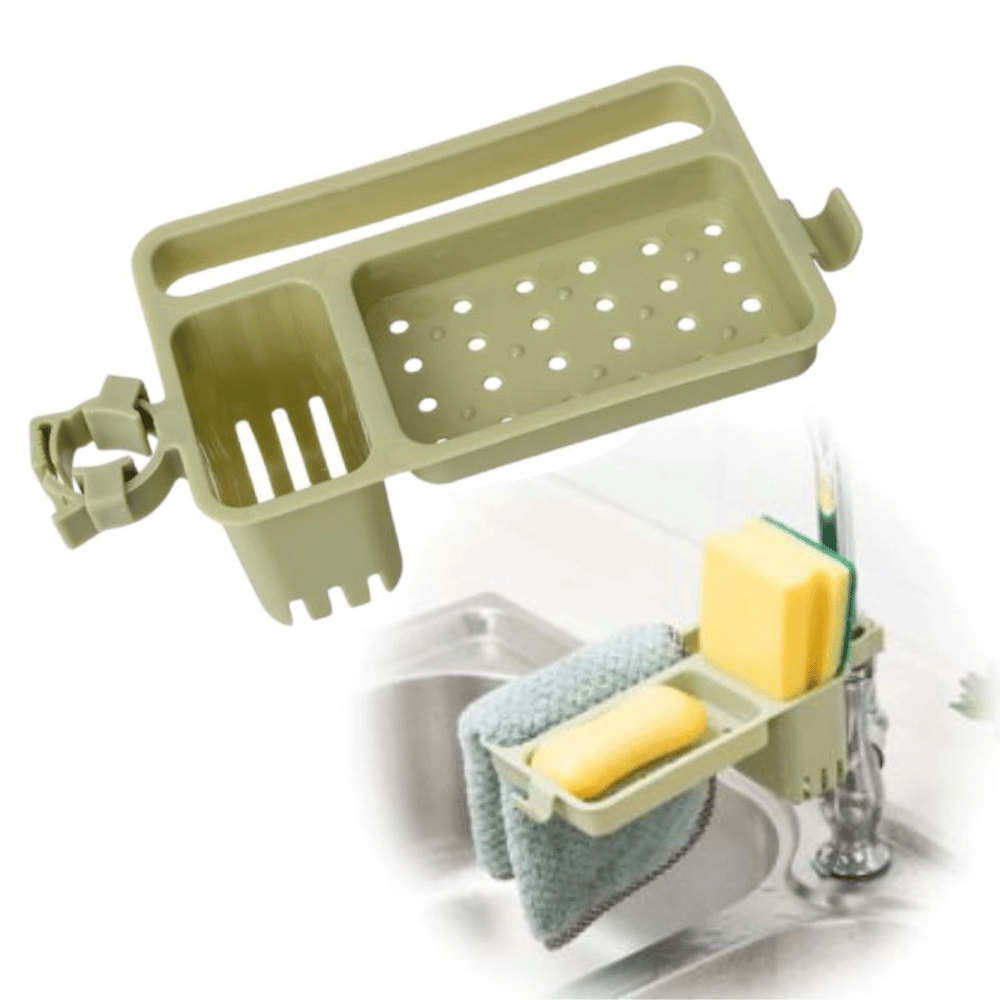 Musluğa Takılan Sünger Havlu Askılı Sabun Hazneli Mutfak Banyo Lavabo Düzenleyici Organizer Bx40