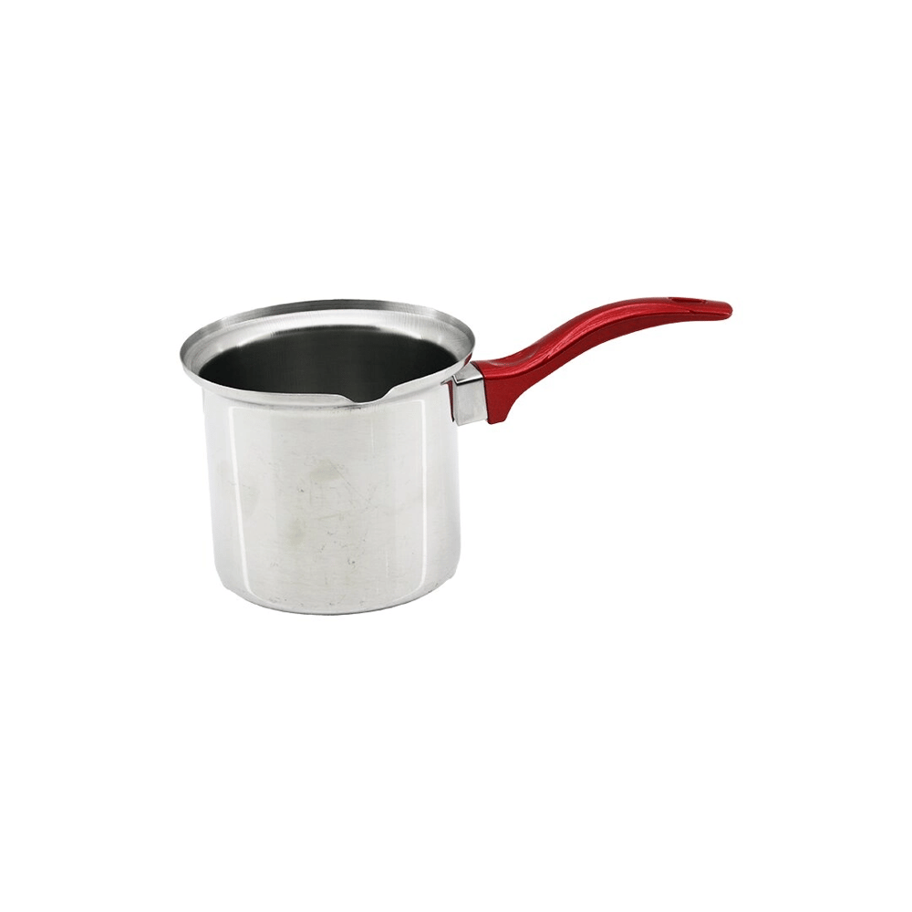 No-4  Çelik Cezve  Kırmızı Kulp Bx40