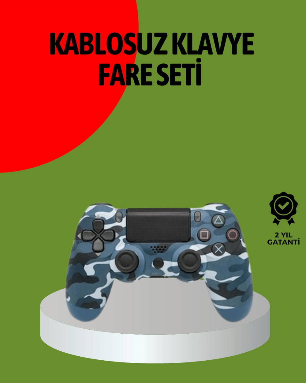 PS4 Kablosuz Oyun Kolu Gecikmesiz Bağlantılı Ergonomik Tasarımlı