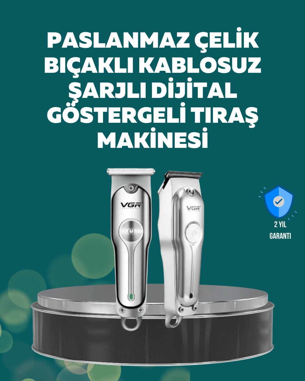 Profesyonel Saç ve Sakal Kesme Makinesi – Şarjlı, Sessiz Motor, Ayarlanabilir Tarak