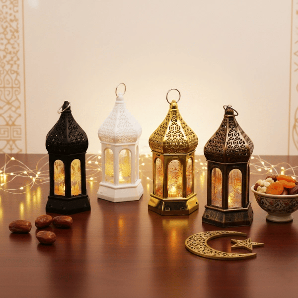 Ramazan Temalı Büyük Altıgen Kapalı Kubbe LED Lamba