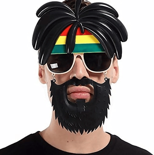 Rasta Peruklu Rasta Sakallı Bob Marley Bıyıklı Parti Gözlüğü 27x18 Cm Bx40