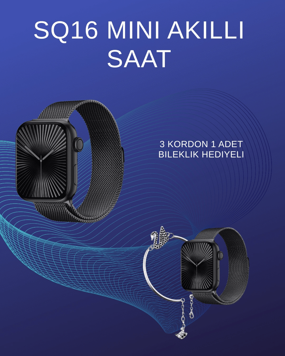 SQ-16 Mini Series 10 Akıllı Saat | Spor Modları, Bildirim ve Müzik Kontrolü