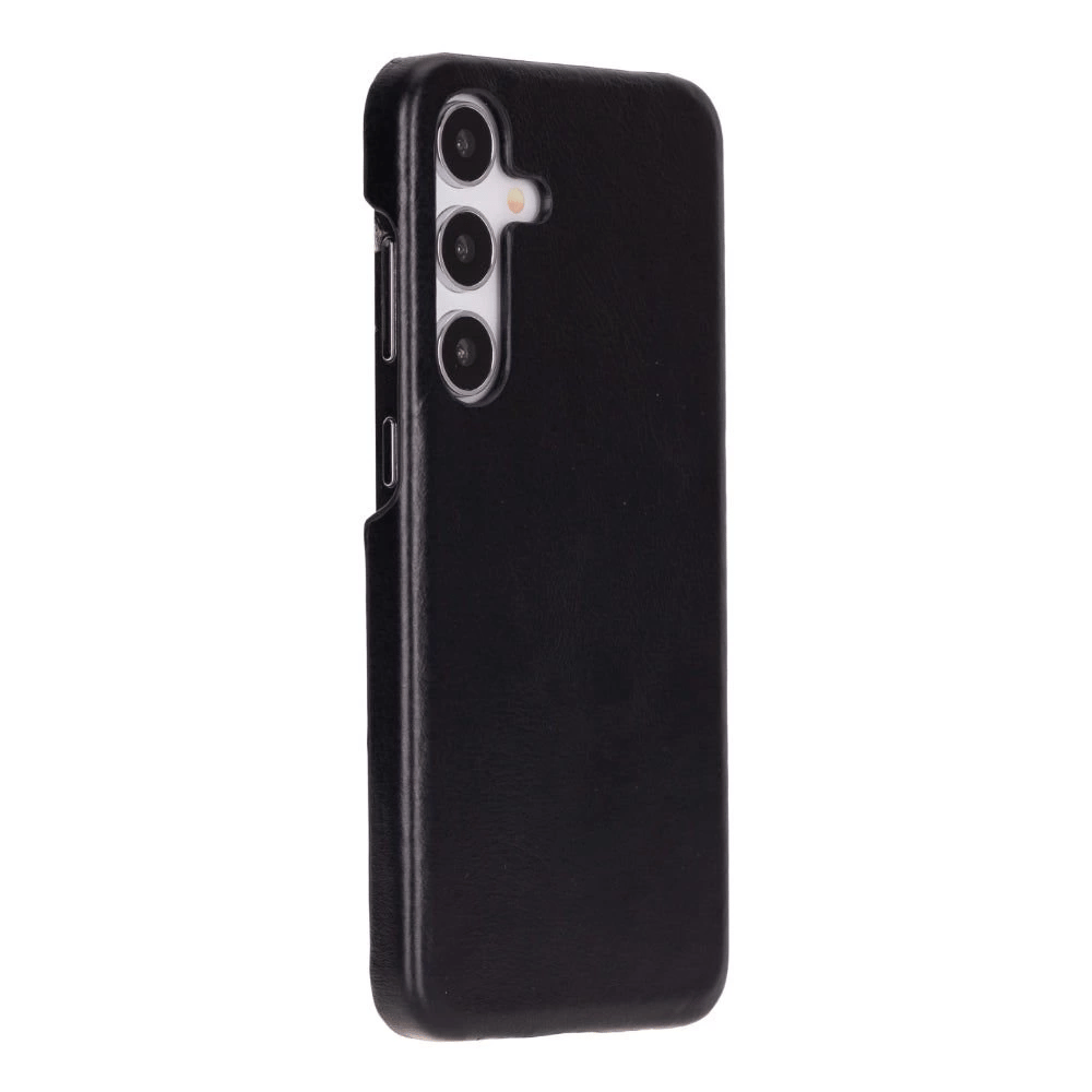 Samsung Galaxy S25 Plus Uyumlu, Hakiki Deri, El Yapımı Arka Kapak, Kömür Siyah