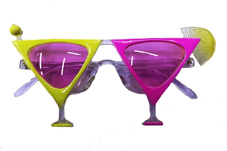 Sarı Pembe Renk Martini Parti Gözlüğü Bx40