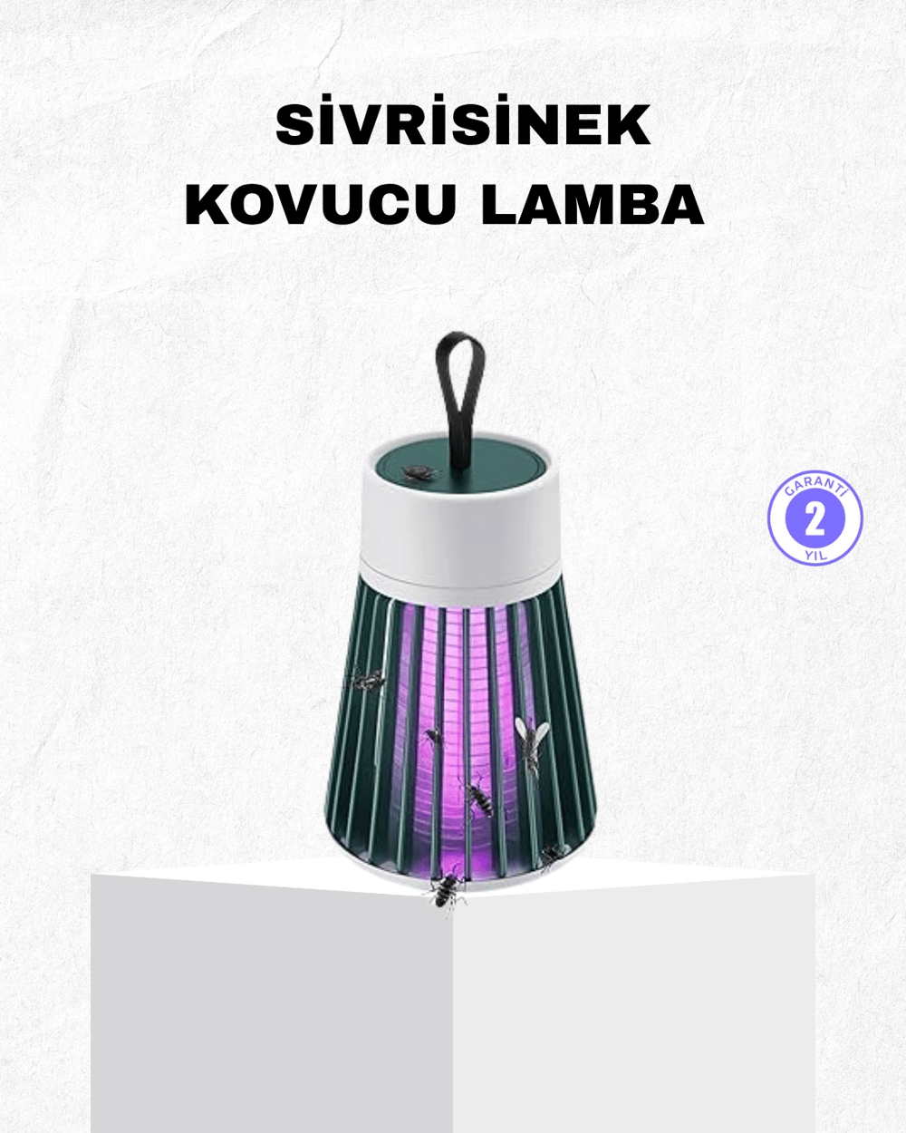 Şarjlı Mor Işıklı Sivrisinek Öldürücü Lamba – Sessiz ve Kimyasal İçermez