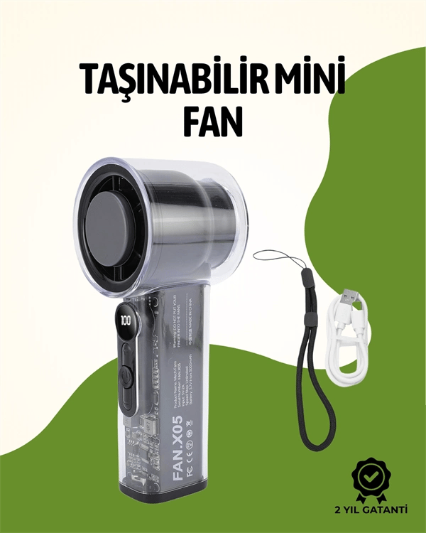 Sessiz Çalışan Taşınabilir Fan | Dijital Göstergeli | 100 Kademeli Hız Ayarı