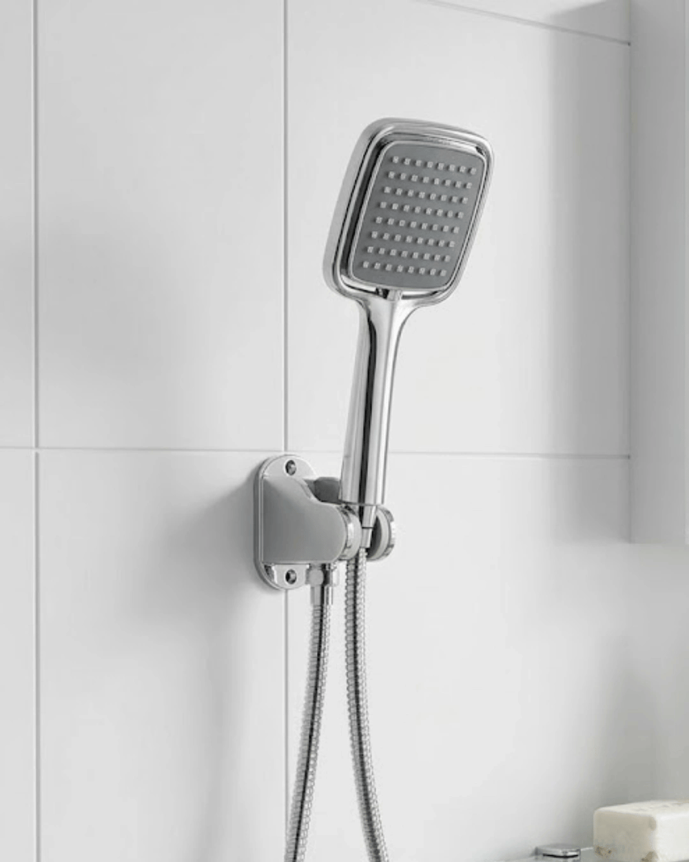 Siyah Duş Seti El Duşu Başlığı Spiral Hortum ve Duvar Askısı Banyo Duş Seti