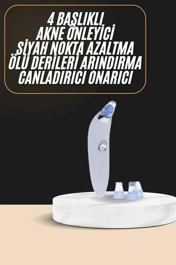 Siyah Nokta Temizleme Cihazı 4 Başlıklı Vakumlu Pilli Ölü Deri Arındırma