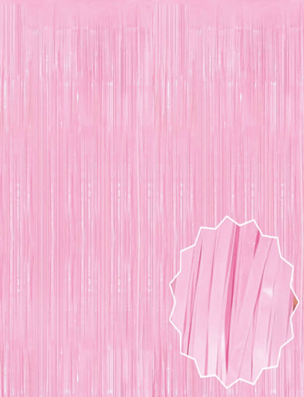 Soft Pembe Püsküllü Kapı Perdesi - Parti, Baby Shower, Cinsiyet Partisi 1x2 M Bx40