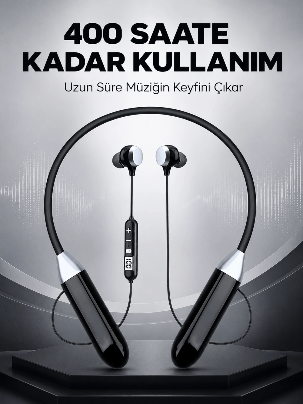 Spor İçin Bluetooth Boyun Kulaklığı Mikrofonlu Kablosuz Kulak İçi Müzik ve Telefon Kulaklığı