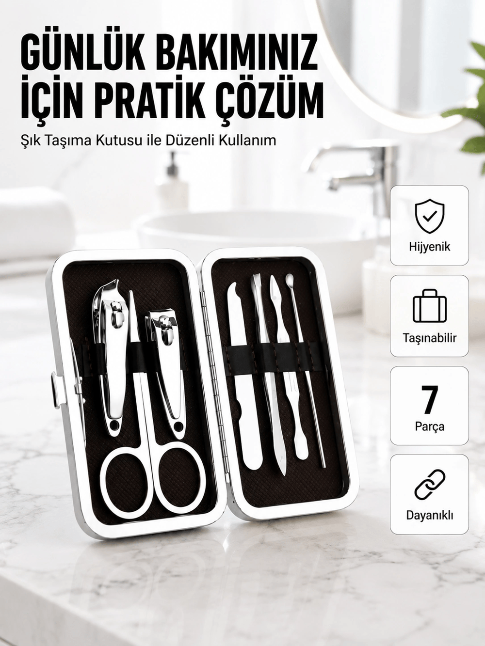 Taşınabilir Çantalı Çok Fonksiyonlu Bakım Seti