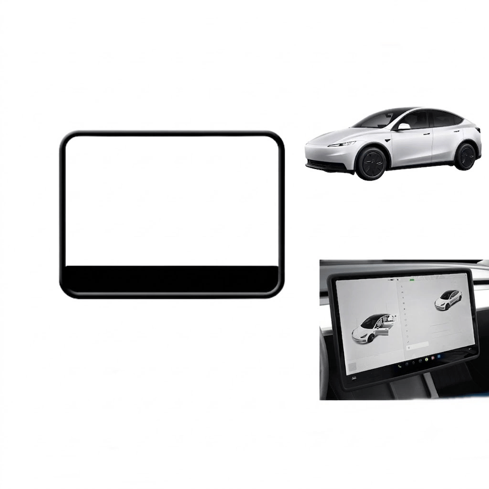 Tesla Model Y Standart ve Juniper Uyumlu Multimedya Ön Ekran Kenar Koruyucu Silikon Çerçeve Trim 1 Adet Siyah