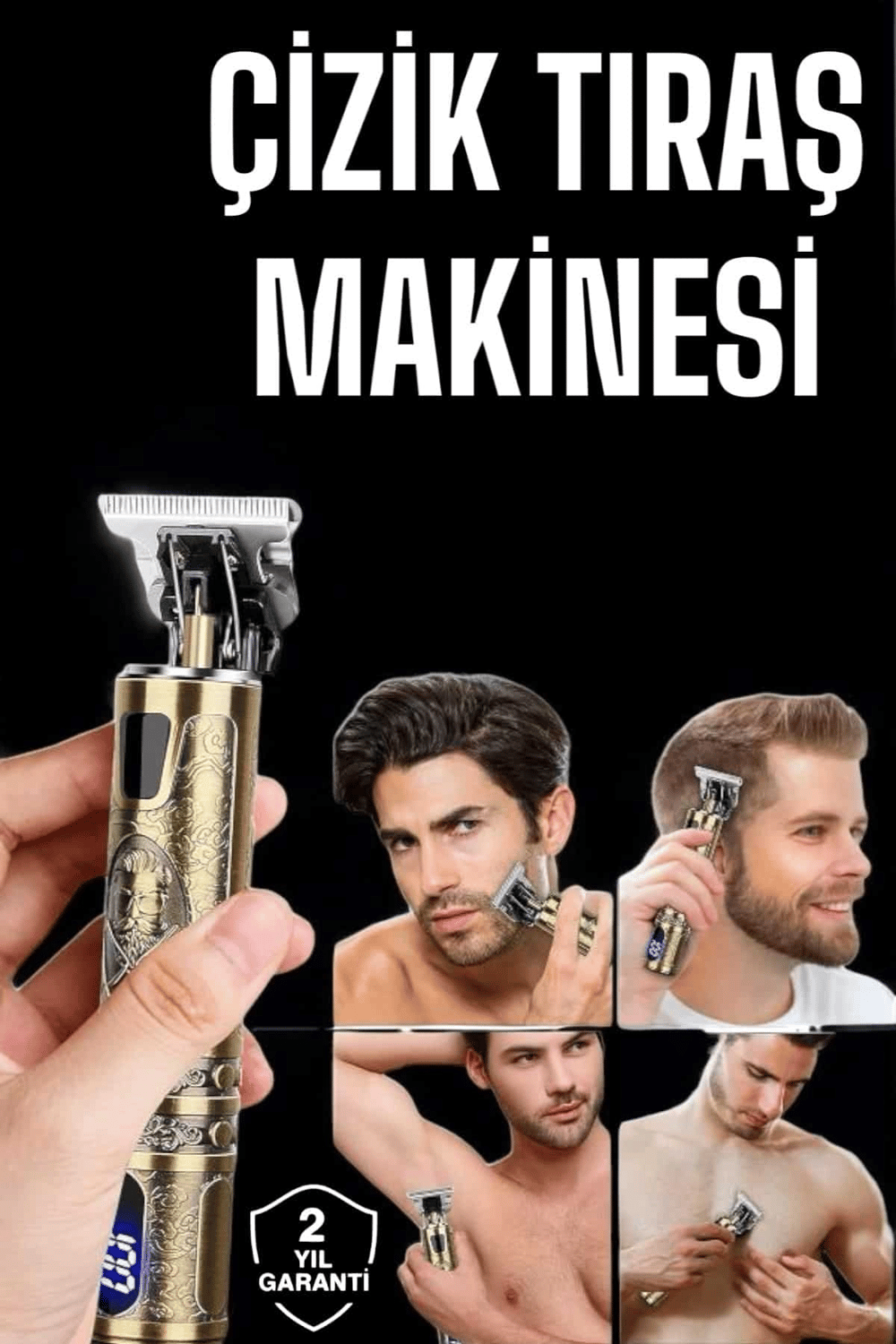 Tıraş Makinesi Şarjlı Profesyonel Saç Kesme Makinesi Gold Çizik Tıraş