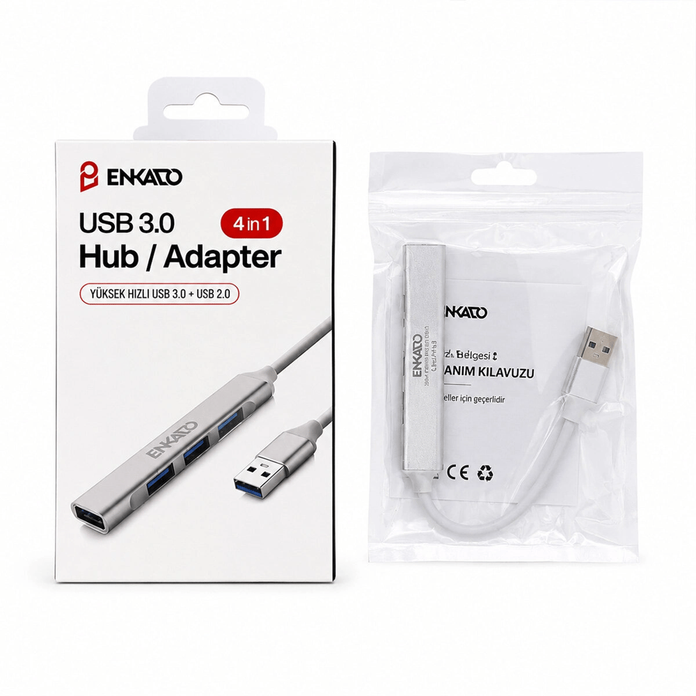 Usb 3.0 Giriş 4ın1 Usb Çoğaltıcı 4 Anahtarlı Port - Hı-speed Usb 3.0 - Usb 2.0 Hub Adaptör Ekd-uh60 Bx40
