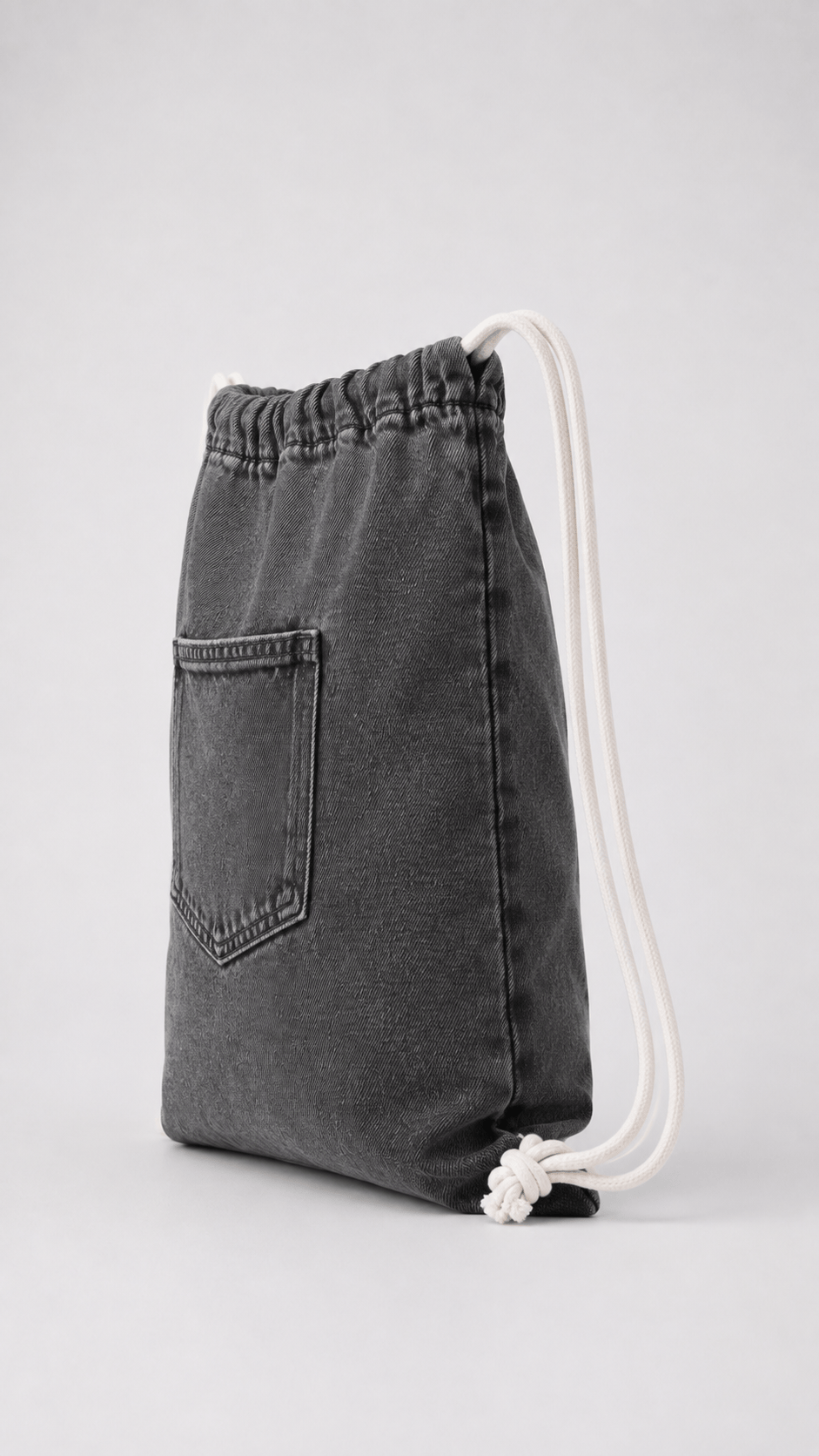 Kadın Denim Büzgülü Sırt Çantası – Antresit
