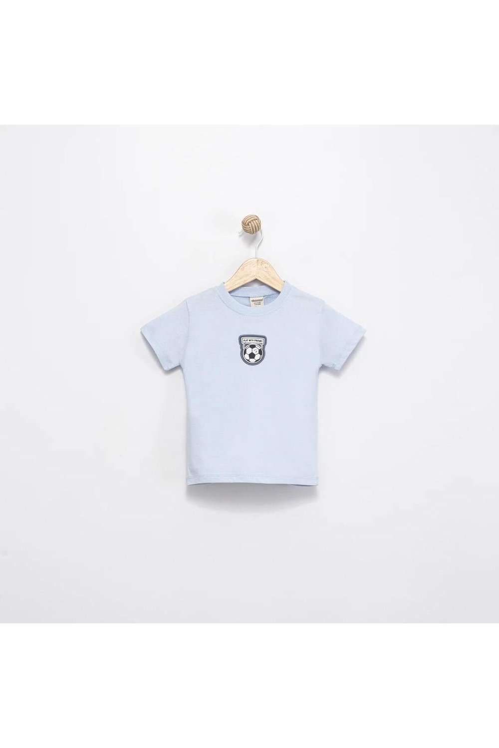 Erkek Çocuk Top Baskılı Mavi/Ekru T-Shirt