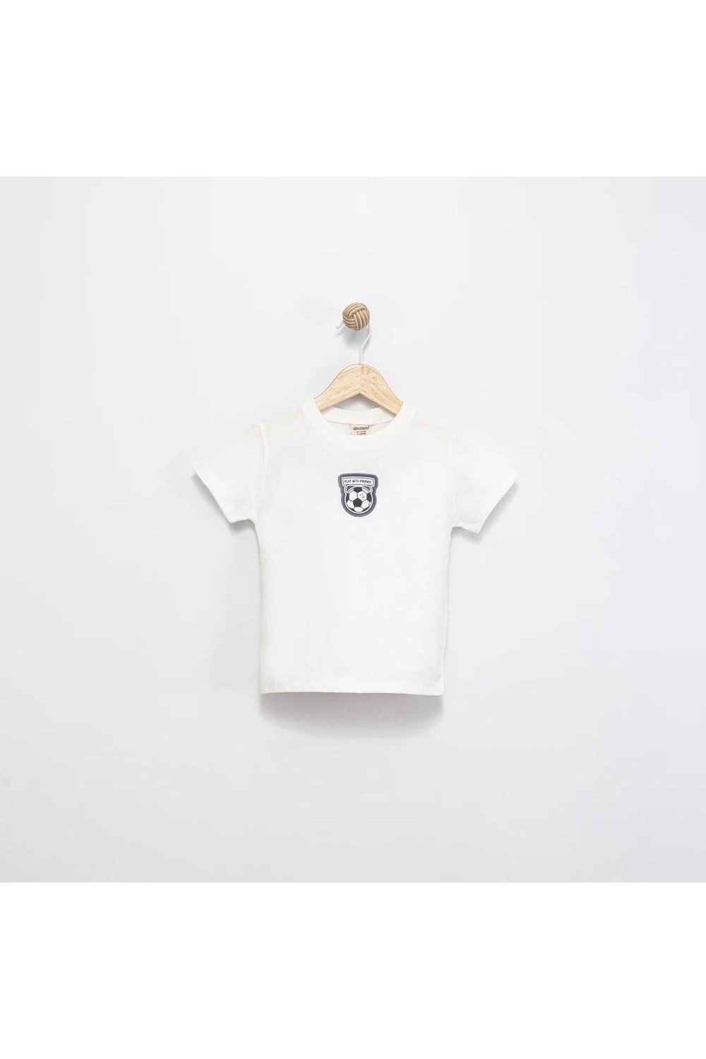 Erkek Çocuk Top Baskılı Mavi/Ekru T-Shirt