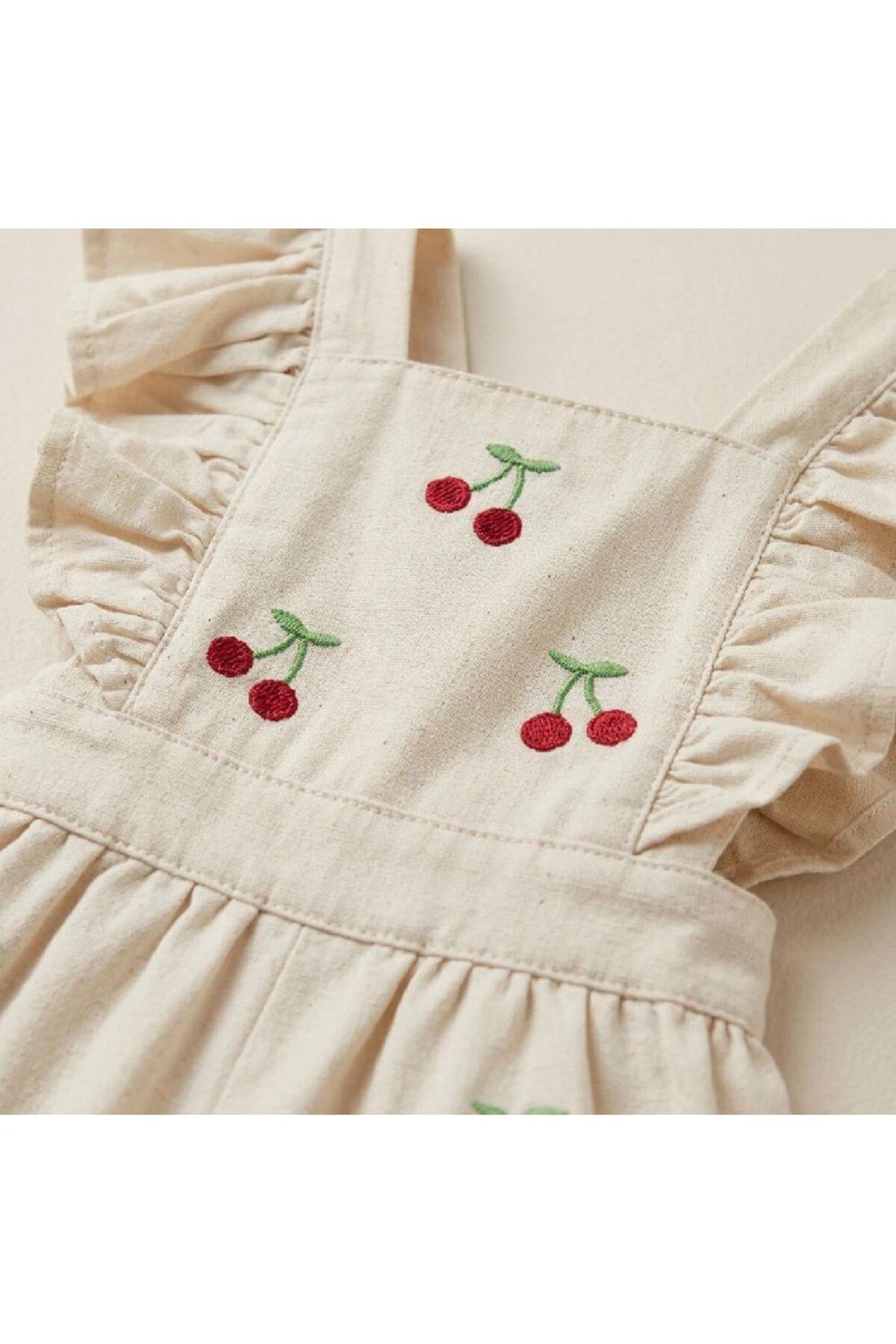 Kız Çocuk Cherry Ekru Jean Tulum
