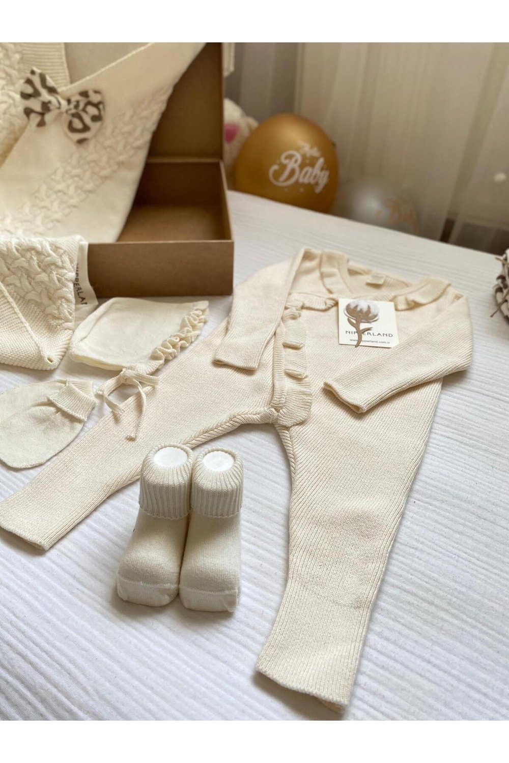 Natural Leopar Desenli 8li Hastane Çıkışı Set