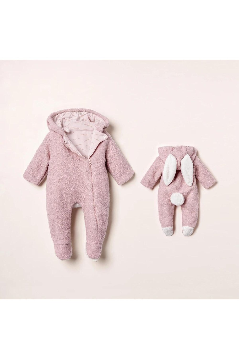 Unisex Fermuarlı Astarlı Kulaklı Ponponlu Tavşan Tulum