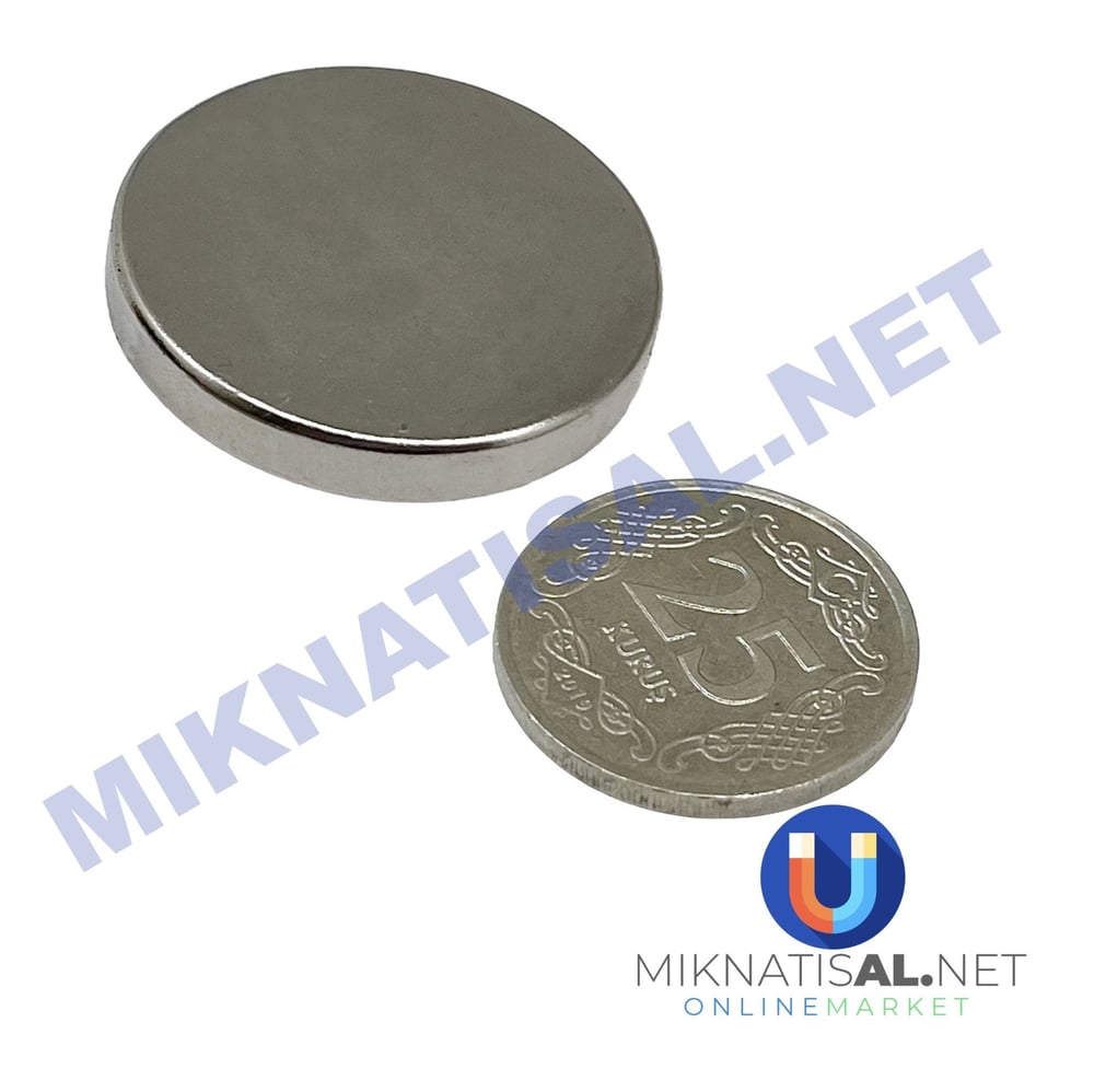 Çap 30mm Kalınlık 5mm N35 Silindir Güçlü Mıknatıs