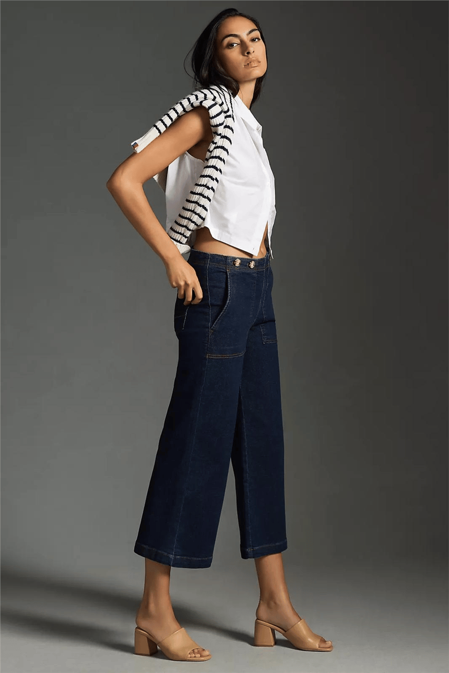 ANTROPOLOGİE PİLCRO KİT HİGH WAİST WİDE LEG JEANS 