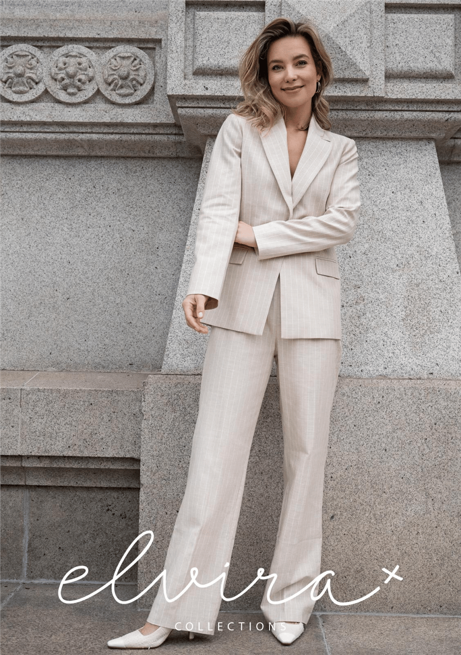 ELVİRA BEJ ÇİZGİLİ BLAZER CEKET