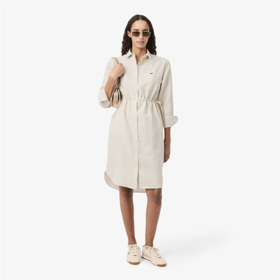 LACOSTE KETEN TENCEL GÖMLEK ELBİSE