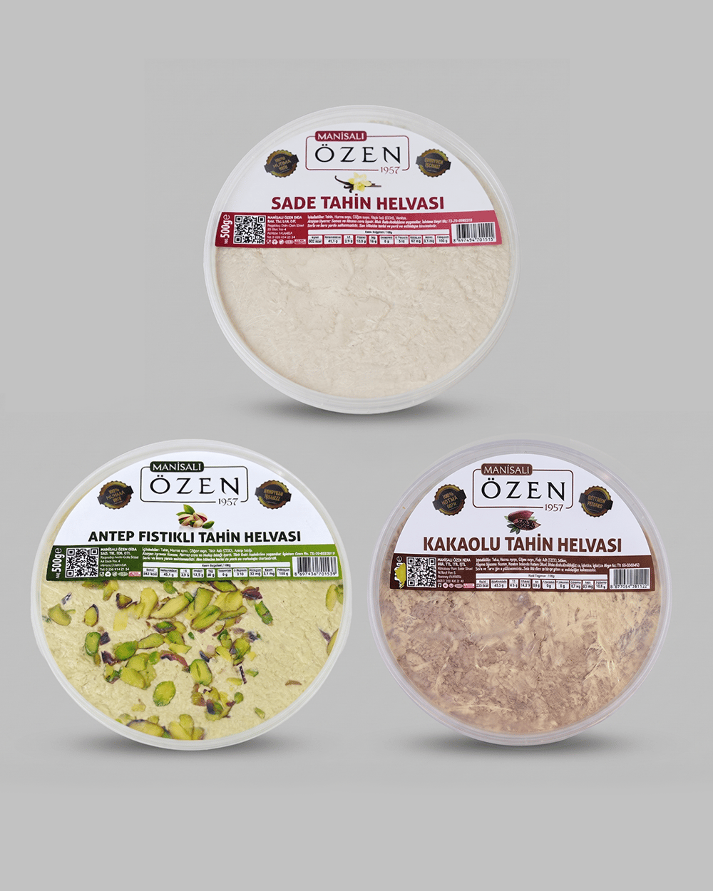 Hurma Suyu ile Tatlandırılmış Şeker İlavesiz Tahin Helvaları Paket-1