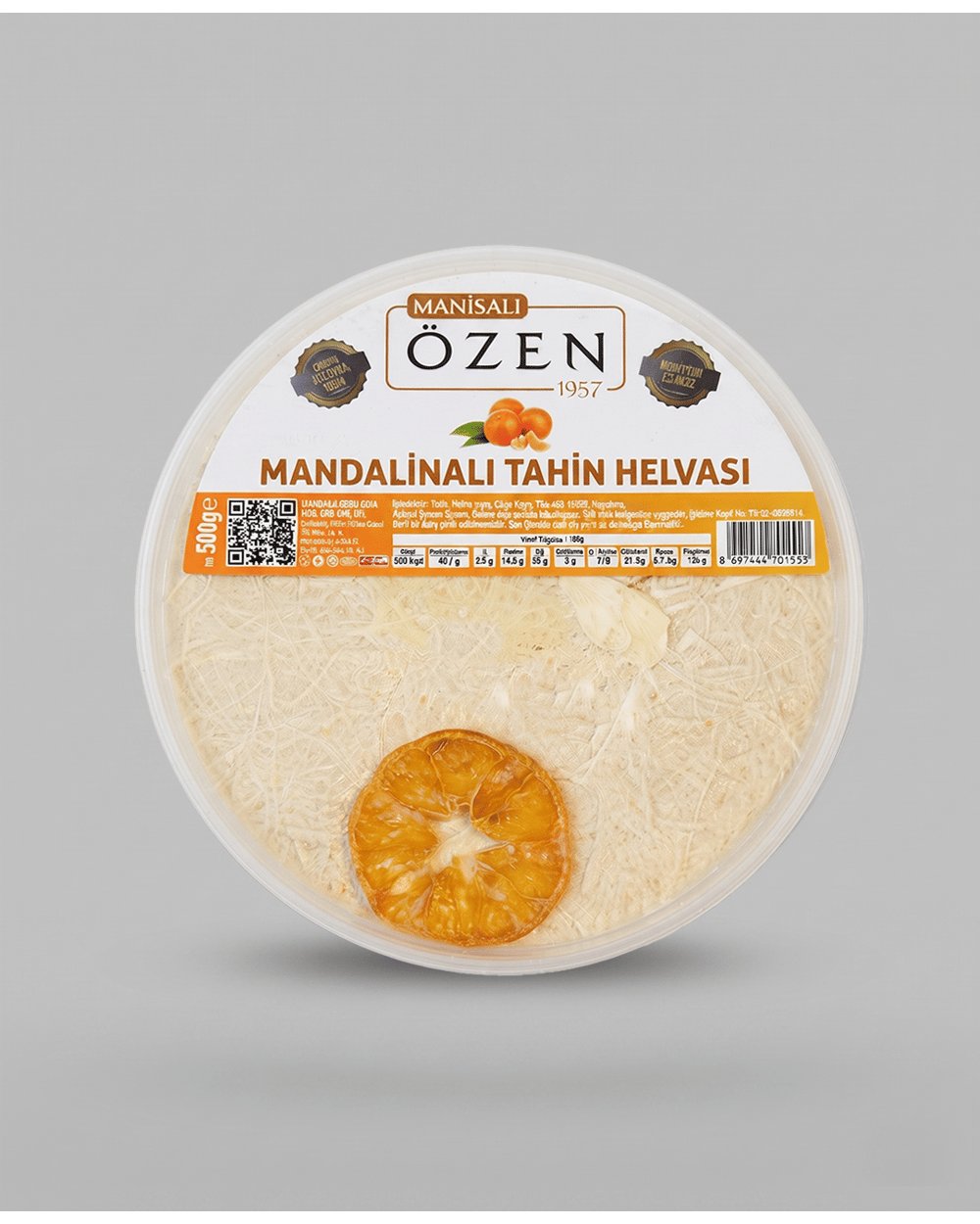 Hurma Suyu ile Tatlandırılmış Şeker İlavesiz Mandalinalı Tahin Helvası