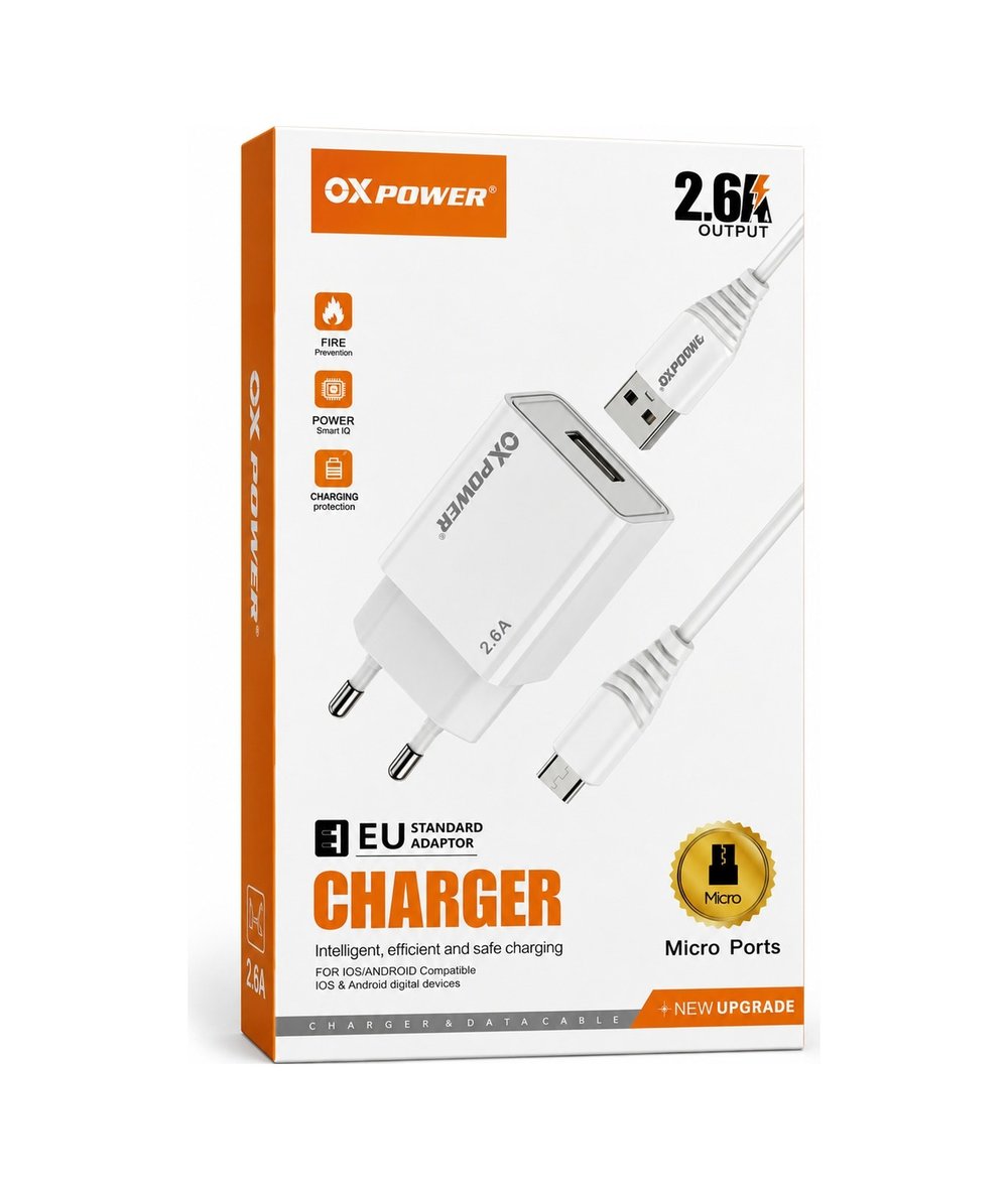 2.6a Usb Sarj Adaptoru + Micro Usb Sarj Kablosu Eu