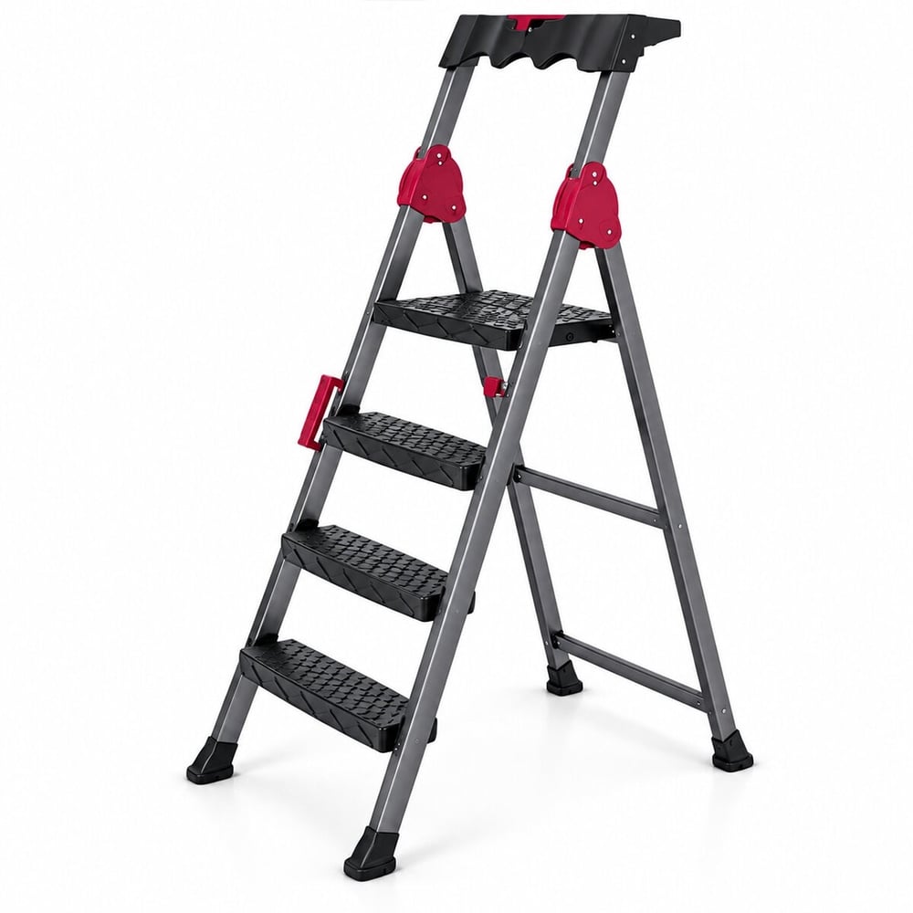 3+1 Basamaklı Metal Merdiven 150kg.taşıma