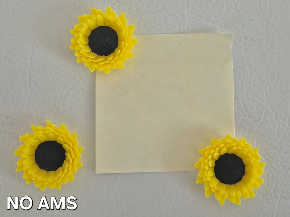 3d Baskı 3lü Ayçiçeği Magnet Seti - Dekoratif Buzdolabı Ve Not Tutucu