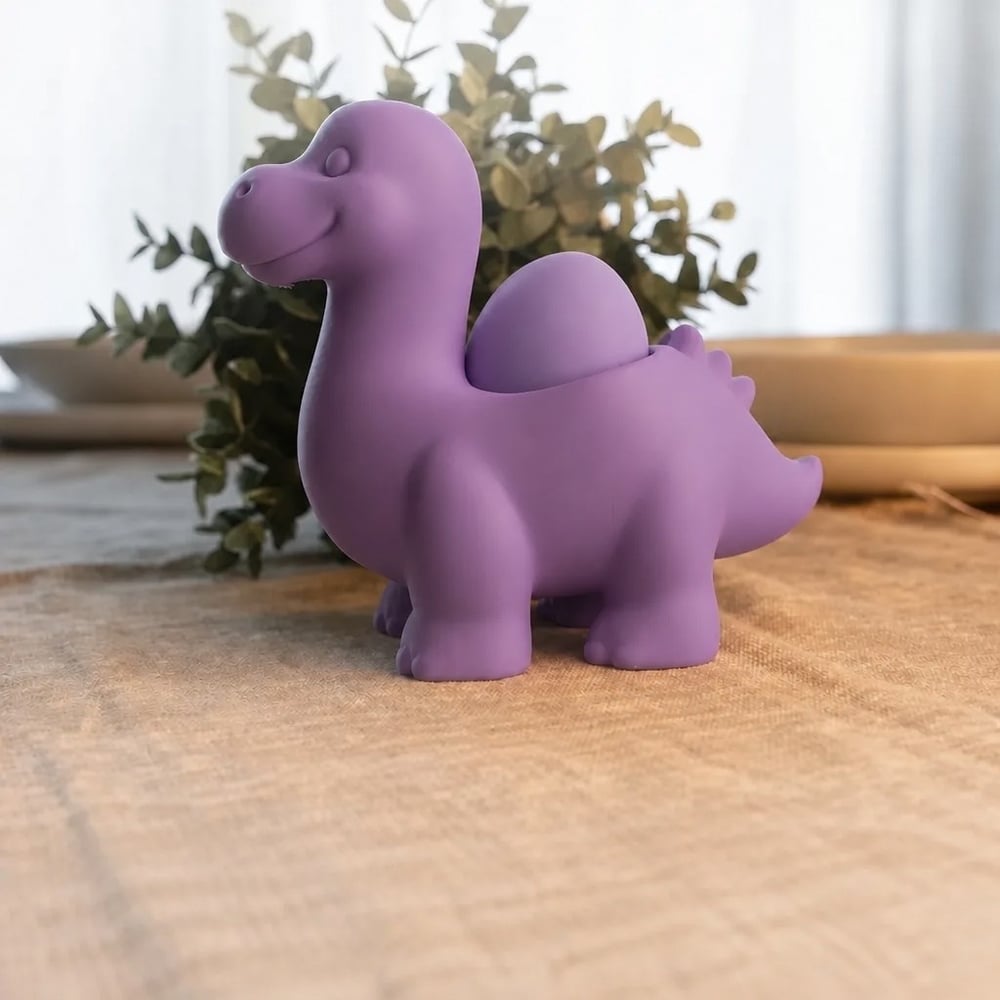 3d Baskı Dinozor Yumurtalık - Sevimli Eggosaurus Yumurta Tutucu-mor Beyaz