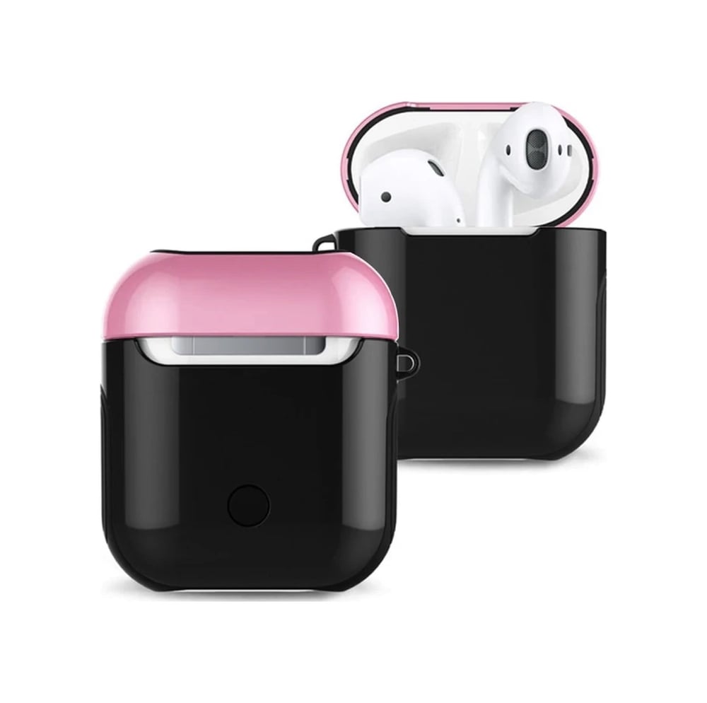 Apple Airpods 2 2.nesil 3in1 Kılıf - Siyah-pembe Çok Renkli