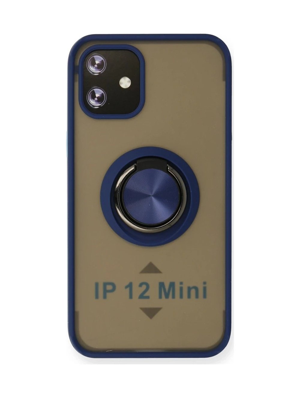 Apple İphone 12 Mini Kılıf Montreal Yüzüklü Silikon Kapak - Lacivert 0.2M-Çok Renkli