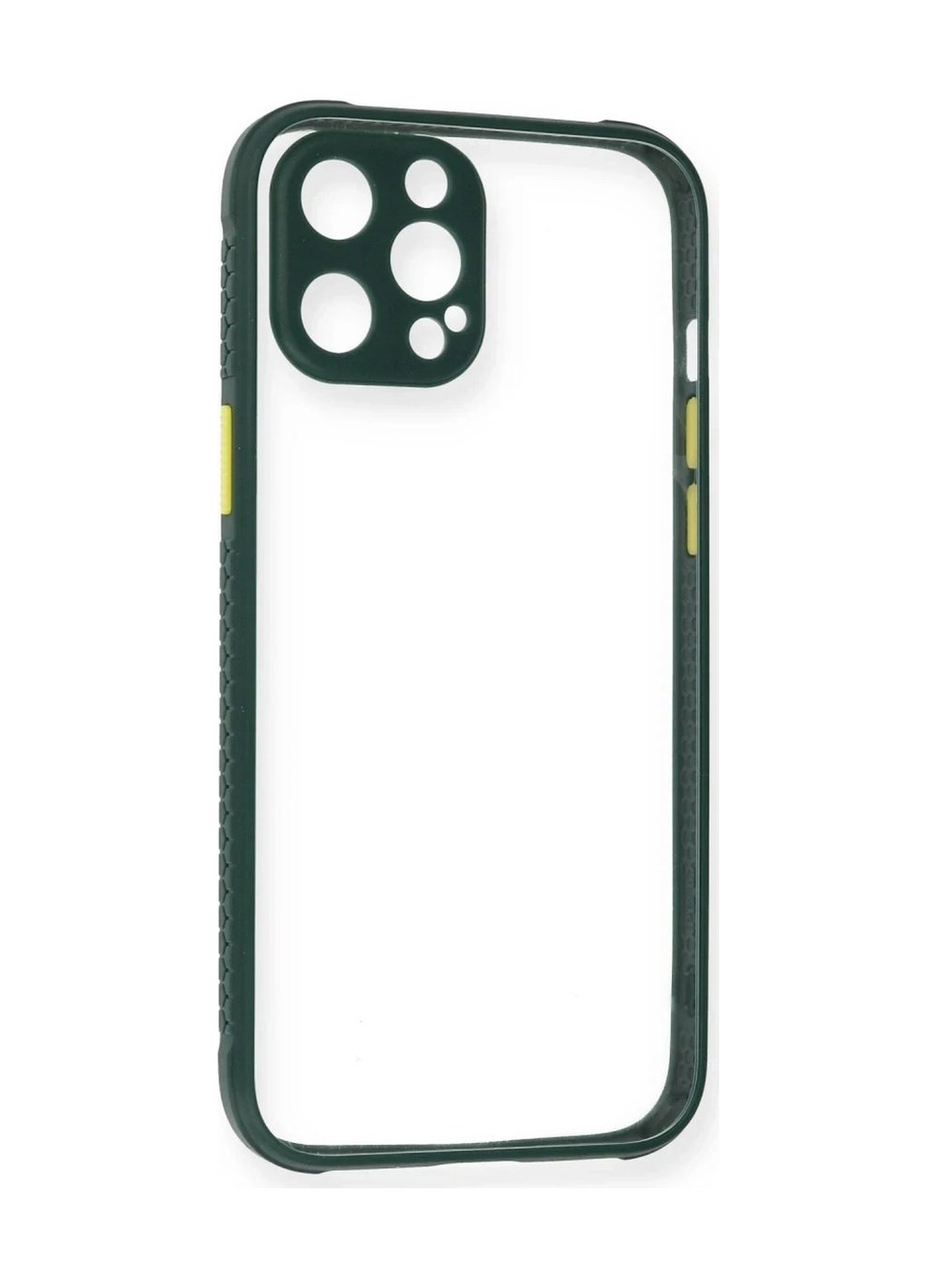 Apple İphone 12 Pro Kılıf Miami Şeffaf Silikon - Koyu Yeşil 0.2M-Çok Renkli