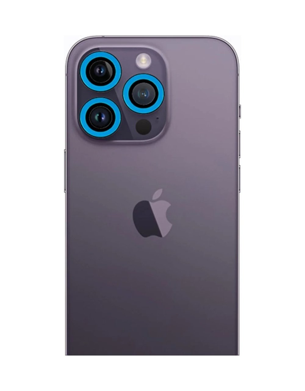 Apple İphone 12 Pro Max Uyumlu Neon Fosforlu Kamera Lens - Mavi