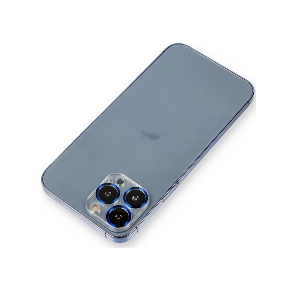 Apple İphone 12 Pro Uyumlu Metal Kamera Lens Koruma Cam - Mavi