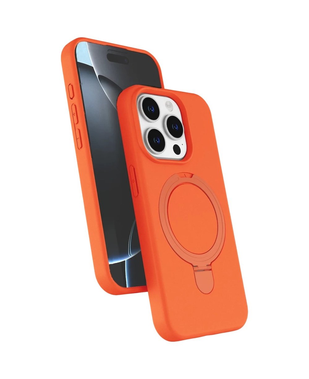 Apple İphone 14 Pro Max Uyumlu Regal Magsafe Standlı Kapak - Turuncu iPhone 17 Pro