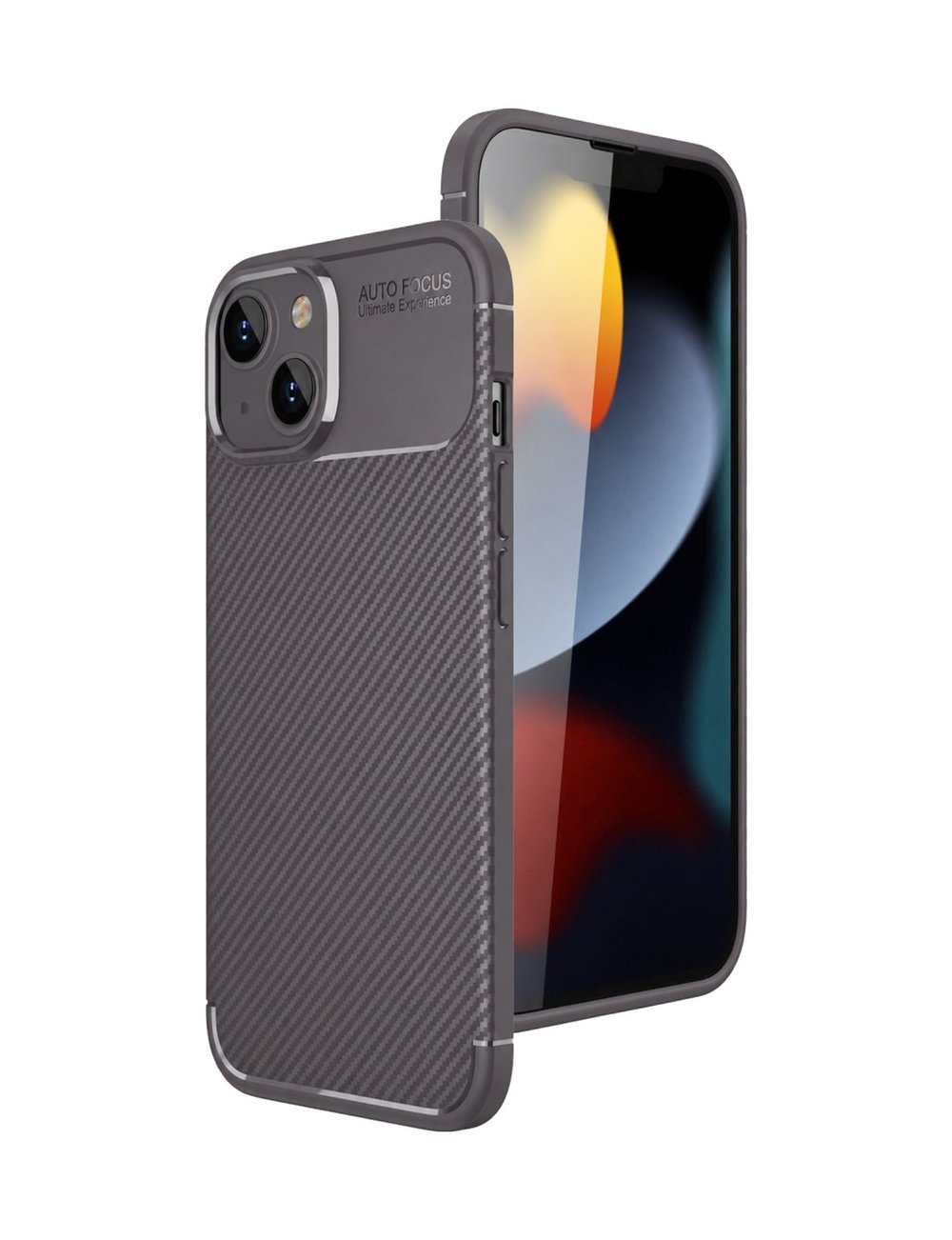 Apple İphone 15 Kılıf Auto Focus Karbon Kapak - Gri