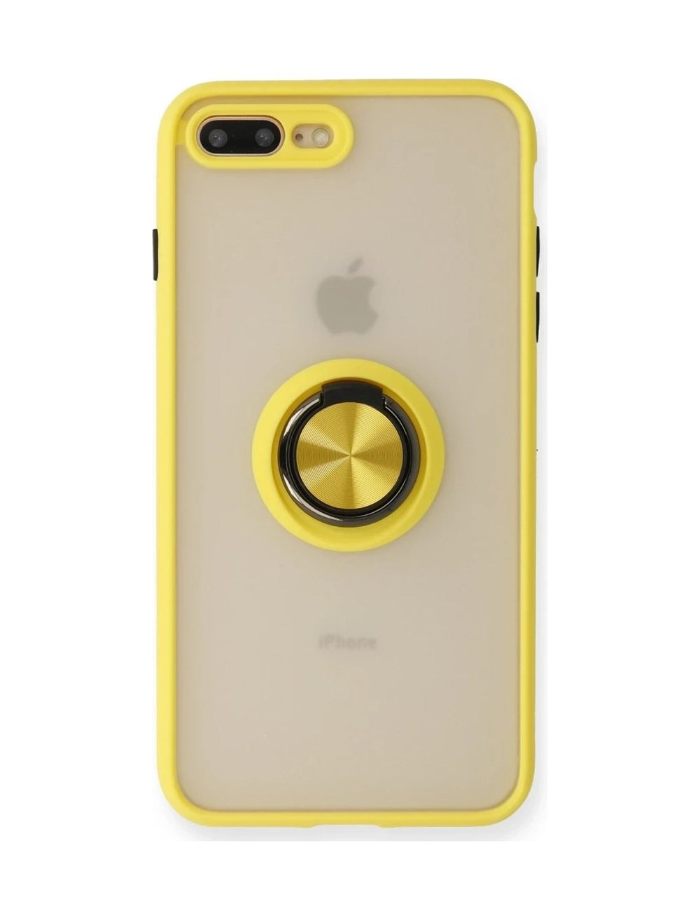 Apple İphone 7 Plus Kılıf Montreal Yüzüklü Silikon Kapak - Sarı 0.2M-Çok Renkli