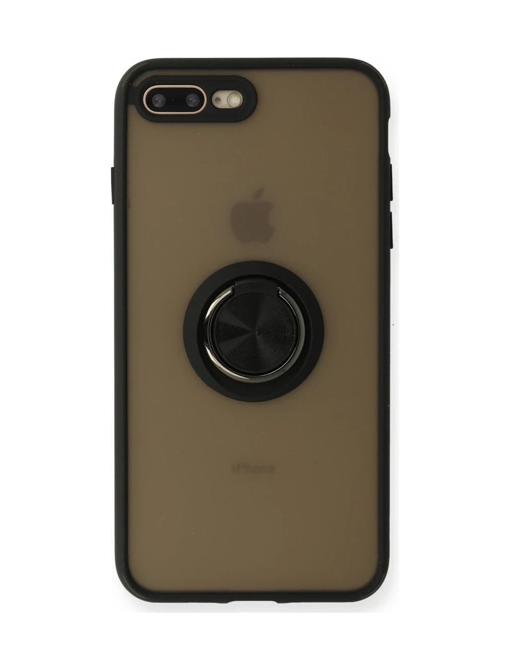 Apple İphone 7 Plus Kılıf Montreal Yüzüklü Silikon Kapak - Siyah 0.2M-Çok Renkli