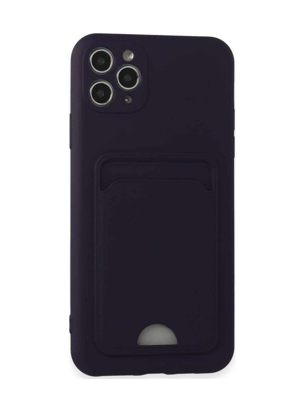Apple iPhone Uyumlu  11 Pro Max Kılıf Kelvin Kartvizitli Silikon -  Derin Mor Belirtilmemiş