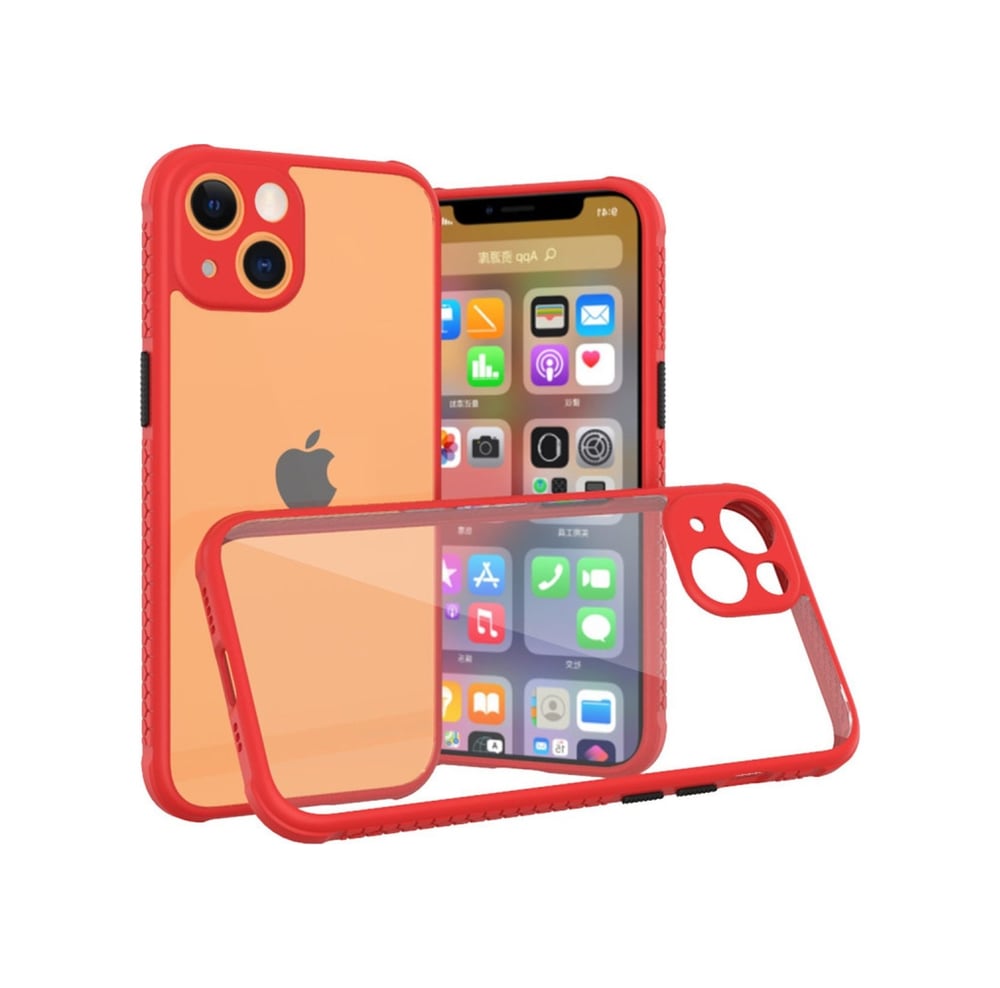 Apple iPhone Uyumlu  13 Mini Kılıf Miami Şeffaf Silikon -  Kırmızı Belirtilmemiş