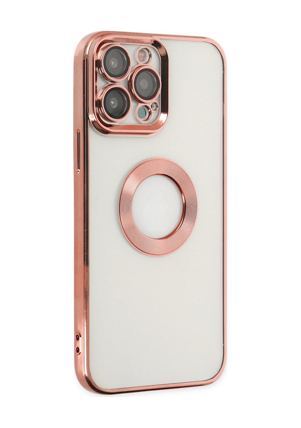 Apple iPhone Uyumlu 14 Pro - Kılıf Slot Silikon - Rose Gold Belirtilmemiş