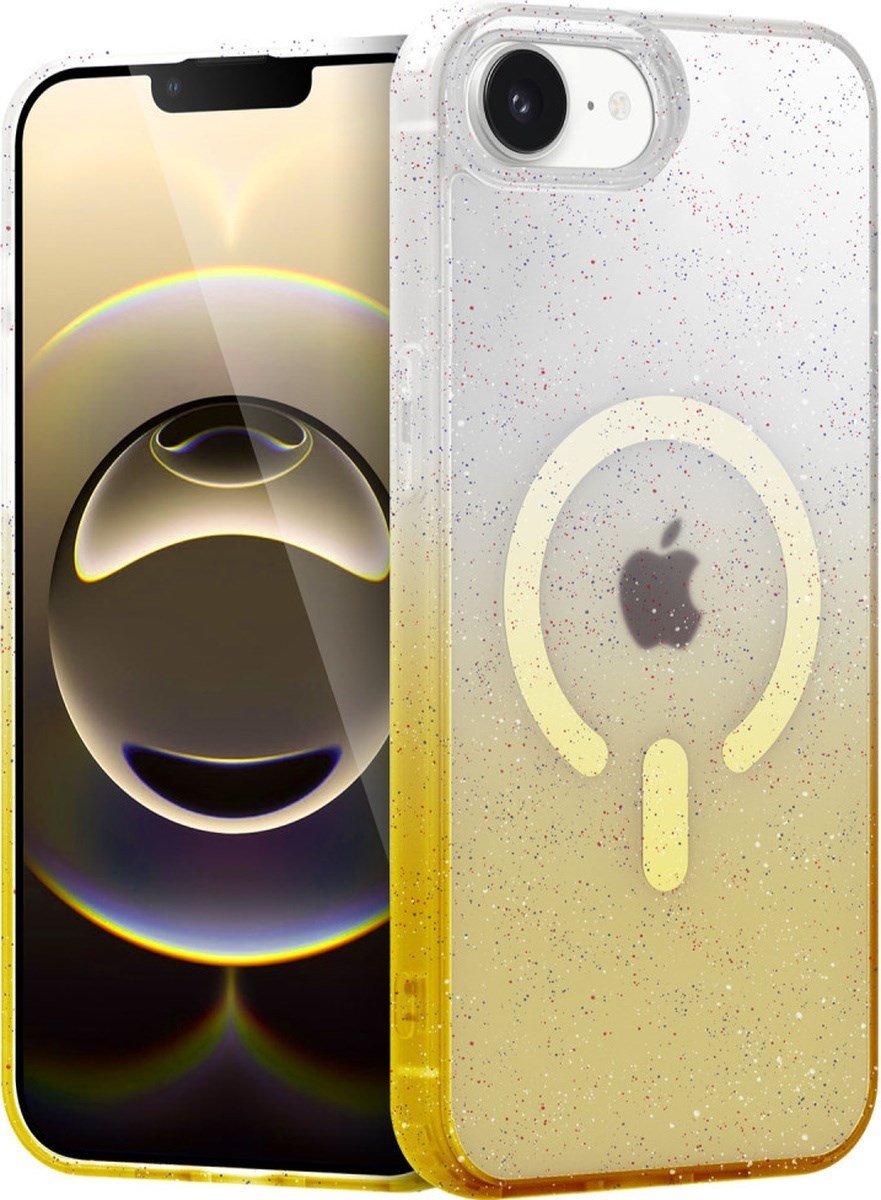 Apple iPhone Uyumlu   16e Pummel Shiny Magsafe Kapak - Gold Belirtilmemiş