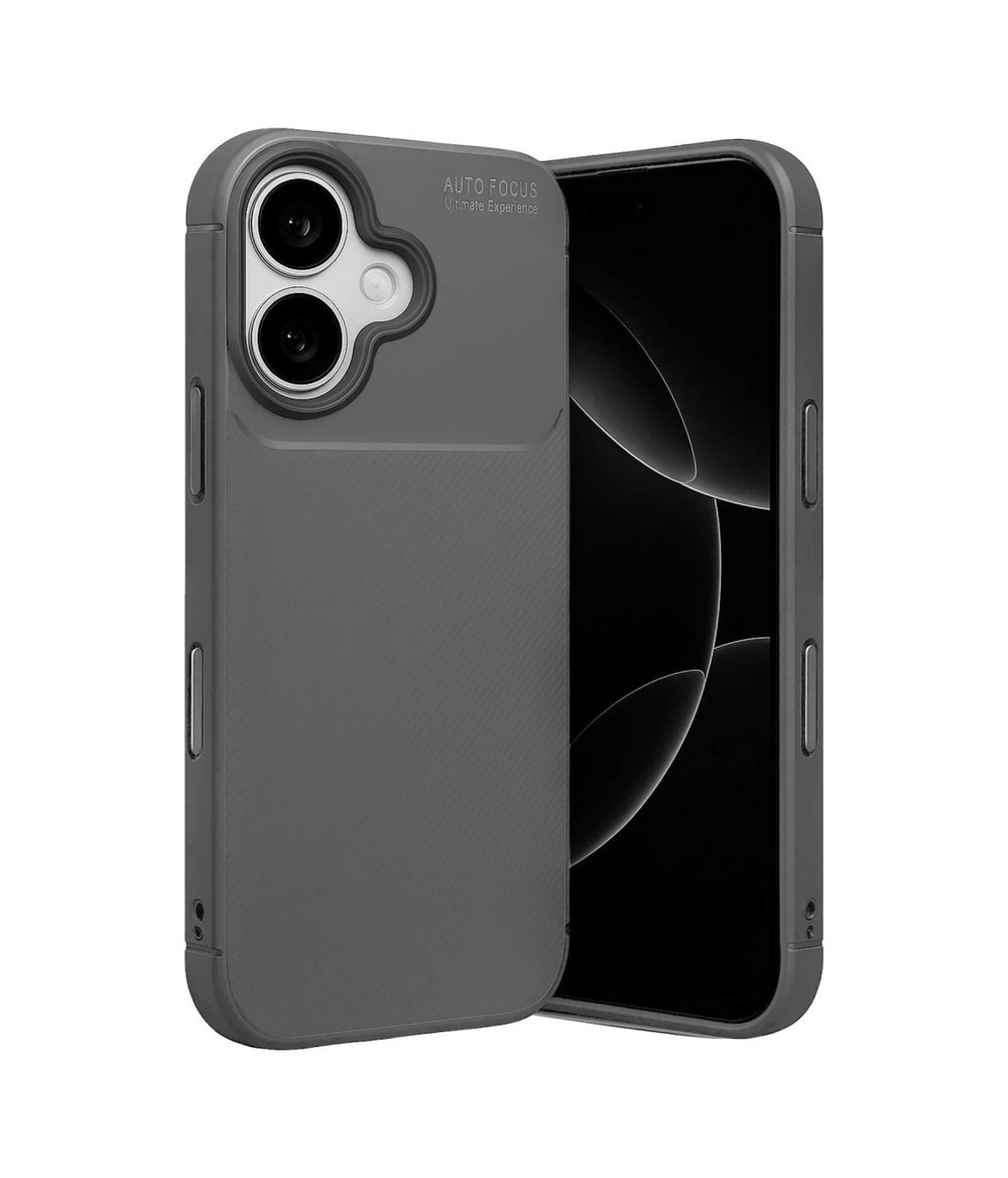 Apple iPhone Uyumlu  17 Auto Focus Karbon Kapak -  Gri Belirtilmemiş
